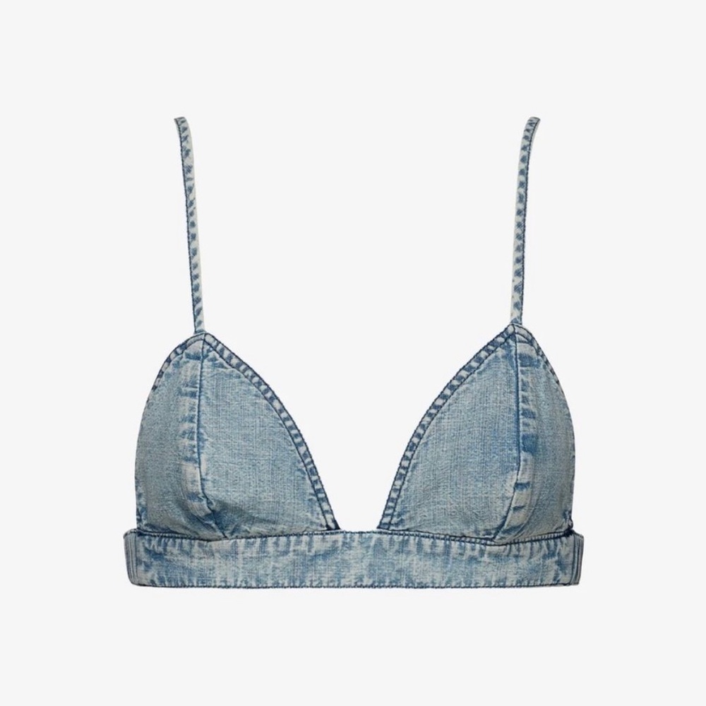 Revolve SER.O.YA Addilyn Bra XS or Medium Denim Jean Bralette y2K Women’s layer - Picture 6 of 12